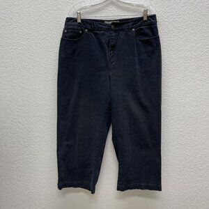 Croft & Barrow Women’s Size 16 Jeans Straight Leg Capri Cropped Casual Black